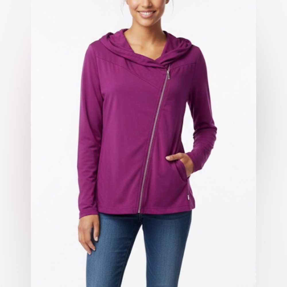Ivanka Trump Magenta Asymmetrical Athletic Active Wear Full Zip Jacket Size XL